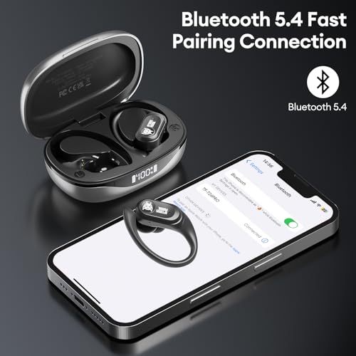 Transformers Earbuds T26 Pro, Bluetooth 5.4 Wireless Gaming Earbuds with Mic, Over Ear Earbuds with Earhooks, 65H Playtime, Deep Bass, IPX5 Waterproof (Scourge Black) - color: Scourge - Black