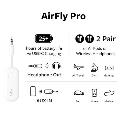 Twelve South AirFly Pro Bluetooth Wireless Audio Transmitter Receiver & Twelve South Butterfly 2-in-1 USB-C MagSafe Charger - style: Bundle AirFly Pro + ButterFly