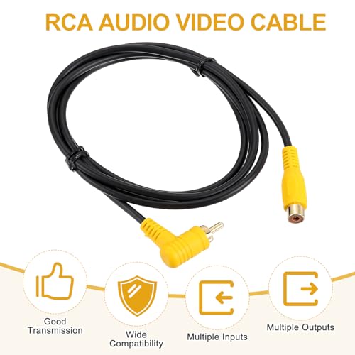 MECCANIXITY RCA Cable, 1RCA Male Bend to 1RCA Female 5ft Audio Video Speaker Cable for Subwoofer Amplifier Home Theater DVD TV - size: 5ft, style: 1RCA Male Bend to 1RCA Female