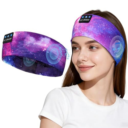 LC-dolida Sleep Headphones Bluetooth 5.4, Headband Headphones Earphones Wireless, Sleep Mask for Gifts,Workout,Jogging,Yoga(Purple) - color: Purple