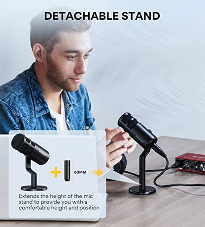 MAONO Podcast Microphone for Beginners, Streaming Microphone, PD100 XLR Mic Works Great with Sound Card, Audio Interface, Ideal for Streaming, YouTube, Voice Over