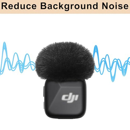 Microphone Windscreen for DJI MIC MINI (2024) Wireless Microphone Furry Wind Muff Accessories (2 Packs-Black) - color: black-2 pcs