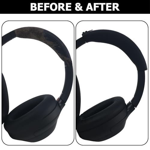Sweat Silicone Headband Cover for Sony WH-1000XM4, WH-CH720N, WH-XB910N, ULT WEAR Headphones，Enhanced Comfort | Washable Zipped Headband Cover WH-1000XM4 (Black) - color: Black