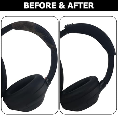 Sweat Silicone Headband Cover for Sony WH-1000XM4, WH-CH720N, WH-XB910N, ULT WEAR Headphones，Enhanced Comfort | Washable Zipped Headband Cover WH-1000XM4 (Black) - color: Black