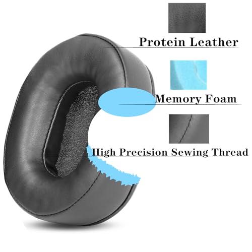 Replacement Ear Pads for Turtle Beach Recon 200 100 150 Headset | Cushions with Protein Leather, Noise Isolation Foam Accessories- Black - color: Black