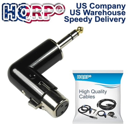 HQRP 2-Pack 3-Pin XLR Female to 1/4" / 6.35 mm Male TRS Angle Adapter with 4 Adjustable Angle Positions Right Left and 90 Degree Compatible with Mixers, Microphones, amplifiers, EQ, Rack Gear, etc - style: XLR Female to 1/4" TRS