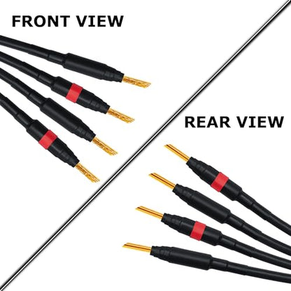 WORLDS BEST CABLES 40 Foot WBC-GOLD-LOCAP-SPKR-12 AWG - Low-Capacitance - Low-Inductance - High Purity OFC - Audiophile HiFi Bi-Wire Speaker Cable Pair with Eminence Gold Banana Plugs - size: 40 FT