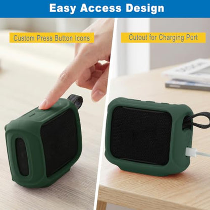 Silicone Case Cover for JBL Go 5 Portable Speaker (Deep Green) | Travel Carrying Protective Pouch with Attach Straps for Bike Golf Cart Scooter - color: Deep Green