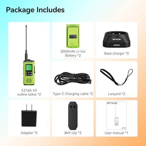 Retevis EZTalk 4S GMRS Radio, IP68 Waterproof Walkie Talkies for Salt Water | Emergency Radio, Floating Walkie Talkies Long Range, Flashlight, 2000mAH Rechargeable, NOAA Weather Alert, Sturdy and Durable
