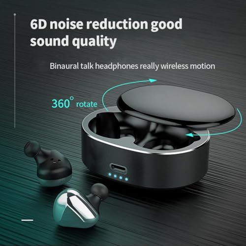 Mini Wireless Headphones Bluetooth Earbuds, 70 Hours of Battery Active Noise Cancellation, Bilateral Talking Swivel Charging Case, 500mAh Charging Case with Microphone, Pink