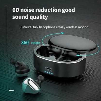 Mini Wireless Headphones Bluetooth Earbuds, 70 Hours of Battery Active Noise Cancellation, Bilateral Talking Swivel Charging Case, 500mAh Charging Case with Microphone, Pink
