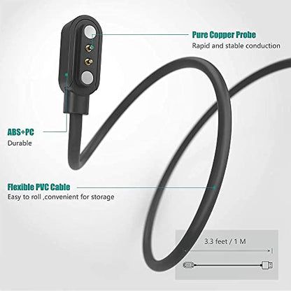 Lamshaw Compatible with Ortizan Air Conduction Headphones Charger, Magnetic Replacement Charging Compatible for Ortizan i10 Air Conduction Headphones (2 Pack-Black+White) - color: 2 Pack-Black+White