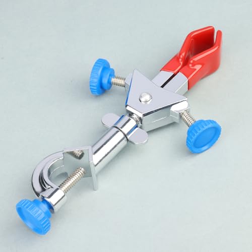 stonylab Mini 2-Prong Swivel Clamp with Boss Head, Compact Dual Adjust Multipurpose 360 Degree Rubber Coated Swivel Clamp for Lab Accessories, 70 mm