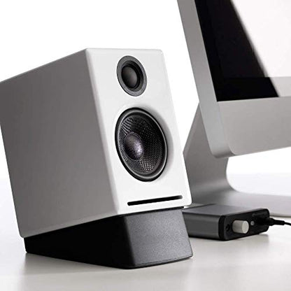 Audioengine DS1 Angled Desktop Speaker Stands – Isolation Speaker Stands | for Computer Speakers and Bookshelf Speakers - Black - color: Black, size: Plastic