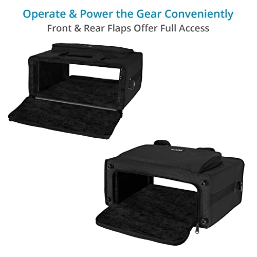 PROAIM Cube 4U Rack Bag for Sound Recordists, Soundmen, Musicians & Mixers. Professional Bag for Audio Systems, Wireless Microphone System, Field recording, Equalizers (BG-CB4U-01)