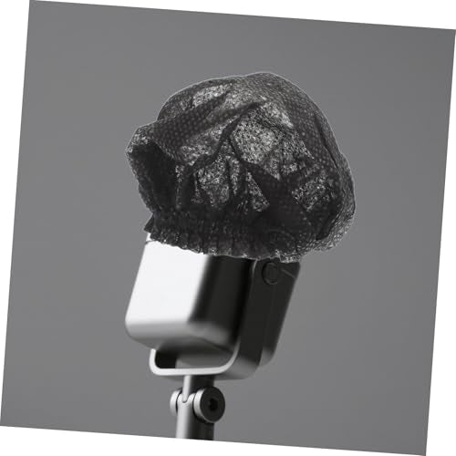 Toyvian 200 Disposable Non-Woven Microphone Covers with Elastic Band for KTV Recording Studio News Interviews Protective Windscreen for Sound Isolation and Hygiene