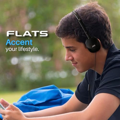 JVC HAS160B FLATS Lightweight Headband Headphones (Black) - color: Black, style: No Mic