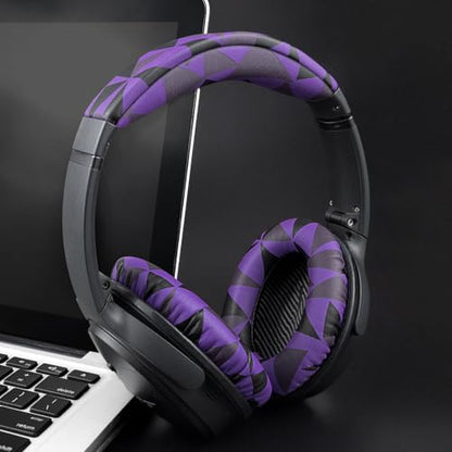 Replacement Earpads Cushions for Bose QuietComfort 35 (QC35) & Quiet Comfort 35 II (QC35 ii) Headphones, Ear Pads with Softer Leather, Noise Isolation Foam, Added Thickness (Purple Black) - color: Purple Black
