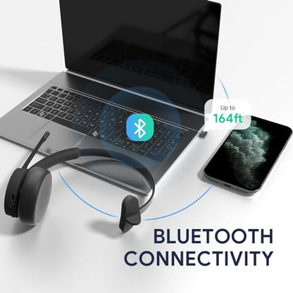 Yealink BH70 Mono Wireless Headset with Charging Stand, Teams Certified Bluetooth Headphone with Mic for Work, up to 35h Talk Time, 91g All-Day Comfort Perfect for Open Office Hybrid Work