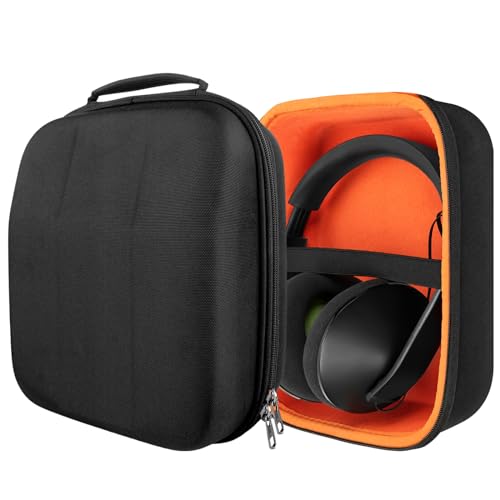 Geekria Shield Case for Large Sized Over-Ear Headphones, Hard Shell Travel Carrying Bag with Cable Storage, Compatible with Beyerdynamic DT 880 Pro, Sony Pulse Elite (Black)