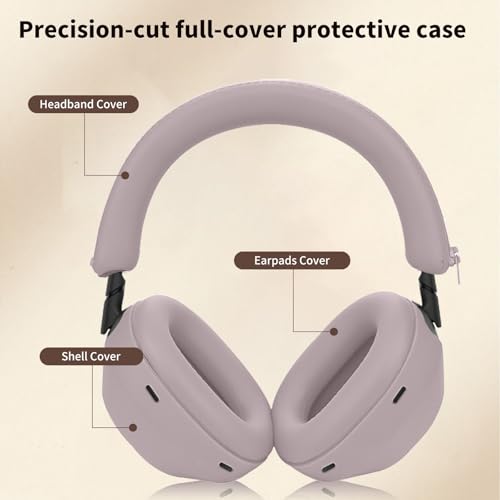 for Sony WH-1000XM6 Case Cover, 3 Sets Silicone Sweat Cover, KONXISA Eeadphones Protective Case for WH-1000XM6 Earpad/Ear/Headband Shell Protector, Washable Sweatproof, Rosegrey - color: Rosegrey