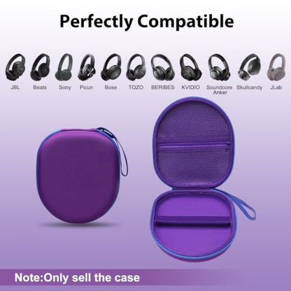 Headphone Headset Case Compatible with JBL Tune 520BT 720BT/BERIBES/KVIDIO/Soundcore by Anker/Sony Wireless On-Ear Headphones, Dark Purple - color: Dark Purple