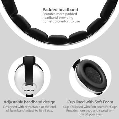 BBTKCARE Baby Headphones Noise Cancelling Headphones for Babies for 3 Months to 3 Years - white - color: White