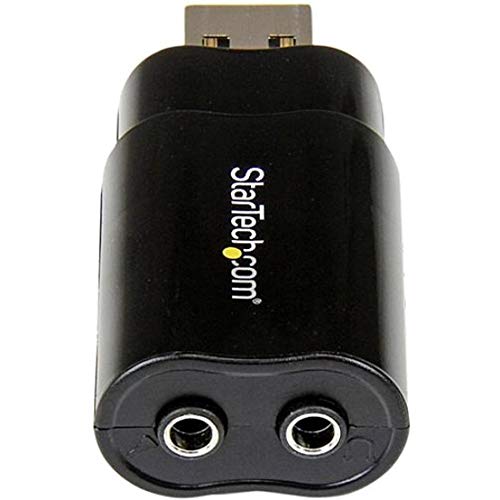 StarTech USB Sound Card, 3.5mm Audio Adapter, Black, TAA (ICUSBAUDIOB) | External Sound Card - size: 1 Count (Pack of 1)