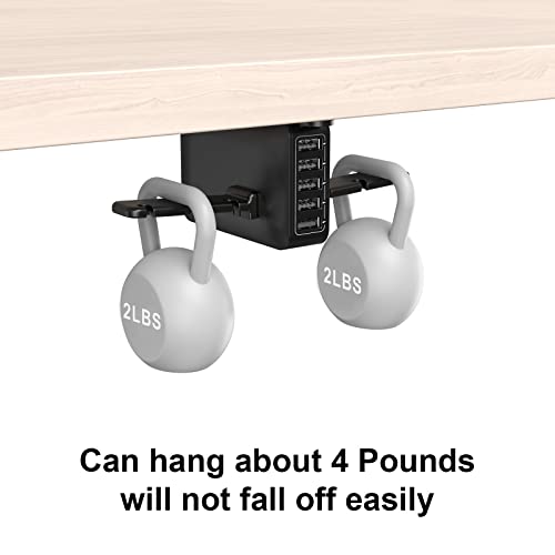 PC Gaming Headphone Headset Holder Hanger Hook, Dual Headphone Stand Under Desk with 5 Ports USB Charging Station, Suitable for Gamer Earphone Accessories as Boyfriend, Son, Husband Gifts