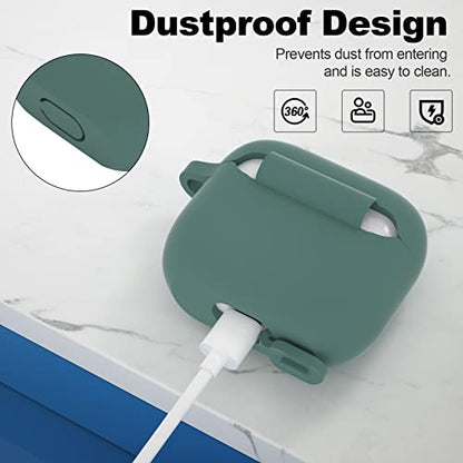 Compatible with AirPods 3 Case, Protective Silicone Cover for AirPods 3rd Generation Case 2021, Wireless Charging - Grey Green - color: A-Grey Green