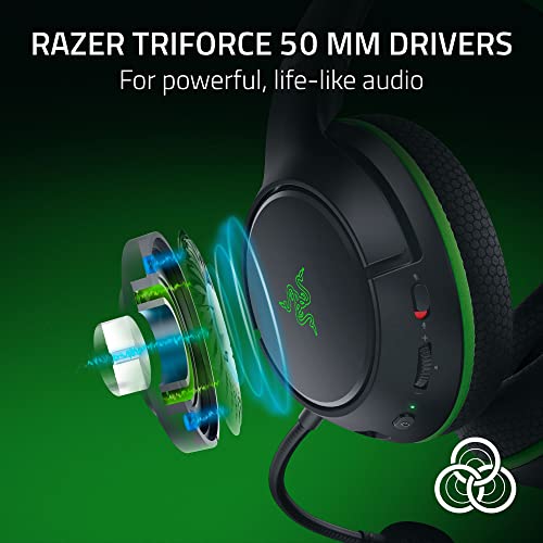 Razer Kaira HyperSpeed Wireless Gaming Headset for Xbox Series X|S, Xbox One, PC: TriForce 50mm Drivers - HyperClear Cardioid Mic - Low Latency Bluetooth - Up to 30 Hour Battery Life - Black - color: Black, style: Kaira HyperSpeed