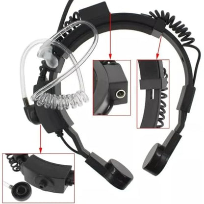Tactical Throat Mic with Finger PTT Compatible for Baofeng Kenwood Earpiece | Compatible with BaoFeng UV-5RMini UV-5R/5RA/5RA+/5RB/5RC/5RD/5RE/5RE Plus/UV-82/BF-480/490/530/999/888/777/666S/777S/888S