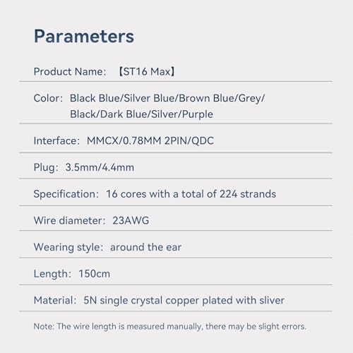 keephifi 5ft 2 Pin IEM Cable, KBEAR ST16-Max 1.5m in Ear Monitor Cable Earbud Wire, 16-Strand SPC HiFi Headphone Cable for Truthear x Crinacle Zero?Moondrop Blessing 3, Kiwi Orchestra Lite etc - color: Black, style: 3.5 2PIN