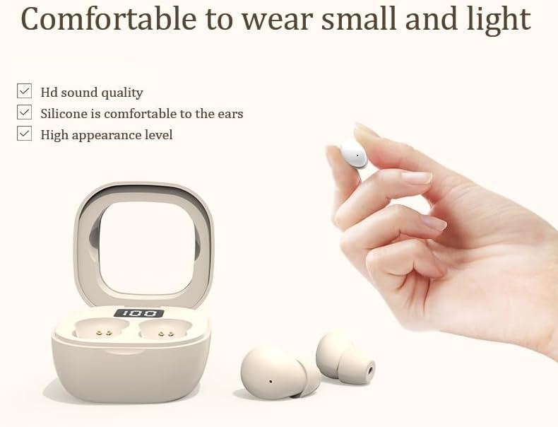 Mini Earbuds for Work and Sleep, Small Bluetooth 5.3 Headphones, 24 Hours Total Battery Life