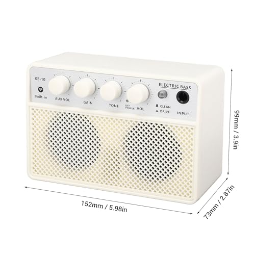 KOKKO KB-10 Bass Amplifier Portable Mini Bluetooth Audio 10W Mini Bass Amplifier Portable Rechargeable Bass Guitar Practice Amplifier
