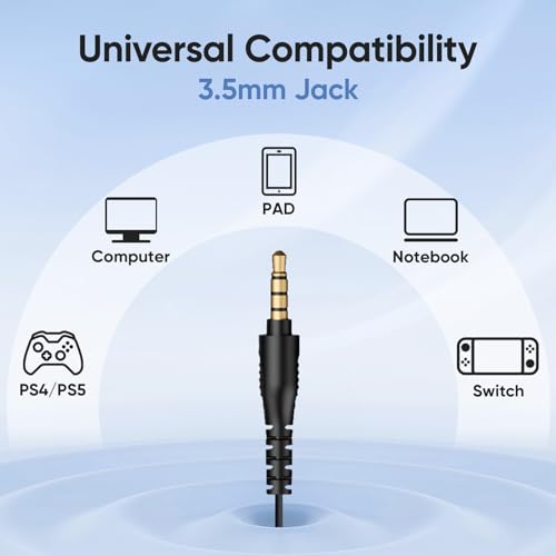 Middle Rabbit S6 Open Ear Earbuds with Mic, Wired Open Ear Headphones for PC Computer Laptop, Over The Ear, Ear Hook, Inline Control, Perfect for Calling, Online Meeting, Call Center, 3.5mm Jack
