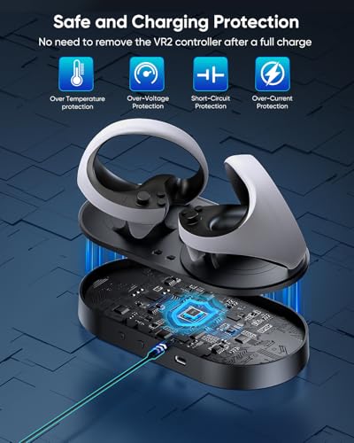 FASTSNAIL RGB Charging Stand & Storage Station for PlayStation VR2 - Black - color: Black