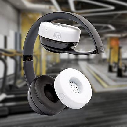 WC SweatZ Solo - Patented Earpad Sweat Covers for Beats Solo 4 & 3, Made by Wicked Cushions | Sweatproof & Machine Washable | White - color: White