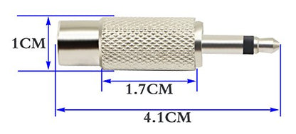 RCA to 3.5MM Audio TS Adapter 3.5mm 1/8" Mono Plug Male to RCA Female Jack Adaptor Connector (Silver)(5 Packs, 2-Pole) - color: 5 Packs, 2-Pole