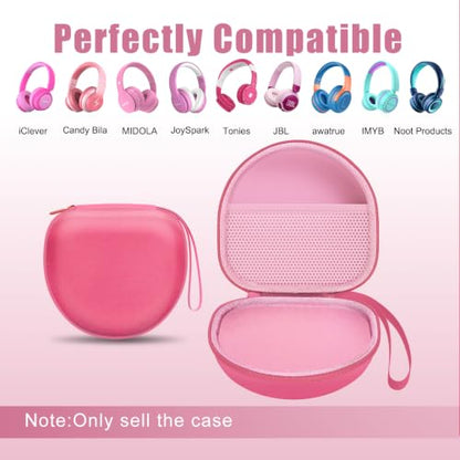 Kids Headphones Case for iClever/JBL/Acer Etc Headphone,Red+Pink,Case Only | for iClever BTH12 HS19 BTH20 BTH22 BTH26/Candy Bila/Acer/JBL Junior 320/MIDOLA/JoySpark/ADOOPE Etc Girls Boy Kid Headphone - color: Red+Pink