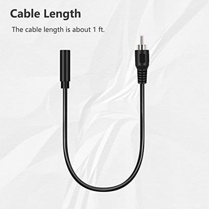 2 Pack 3.5mm 1/8" TS Mono Female to RCA Male Plug Jack Adapter Connector Converter Cable Cord for Speaker Subwoofer Audio Video Receiver