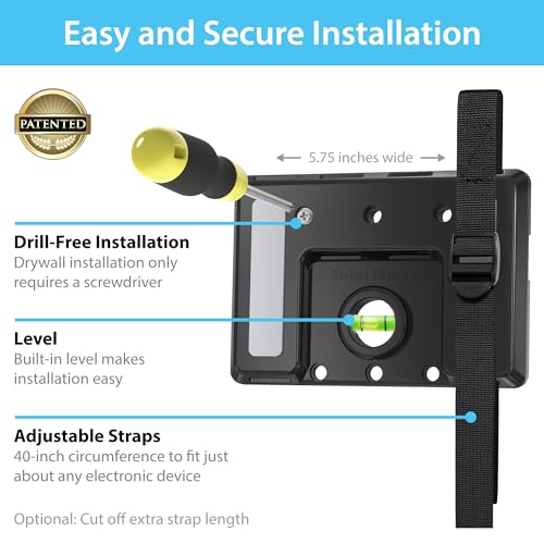 TotalMount Universal Mount for Electronics – Designed in the USA | Adjustable and Secure Wall Mount for Your Cable Box, Router, Modem, Wi-Fi Devices, DVR, and More (37 Inch Max Circumference)
