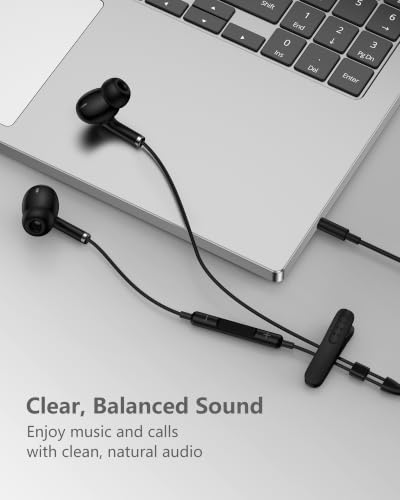 Samsung Earbuds Wired, 3.5mm Headphones with Mic, in-Ear Ear Buds for Apple | in-Ear Earphones Earpods for Galaxy S10 S9 S8 A14 A15, 3.5mm Headphones for iPhone/iPad/iPod/Android/Laptop/MP3/MP4/Switch - color: Black