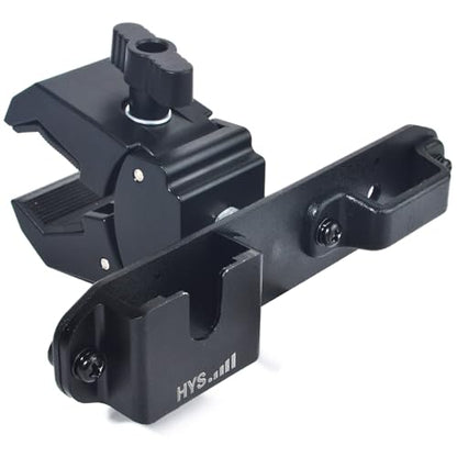 HYS Radio & Speaker Mic Clamp Mount Holder - Quick Release for Uniden BC906W Wireless CB Microphone and Speaker, Marine Radio, Walkie Talkie, Police Scanner w/ Belt Clip & Knob Holder Base - style: HYSZ10AL