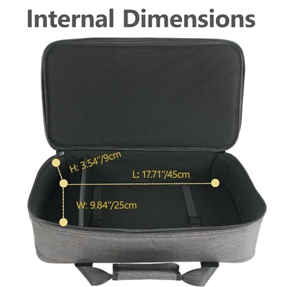 Rockhouse Padded Guitar Pedalboard Carry Case, DJ Music Gear Bag (MEB-M) | Internal 17.71*9.84*3.54'', Fit for Boss Line 6 Effect Pedals, Travel Gig Bag with Divider & Accessory Pocket, Musician Gift - size: MEB-M