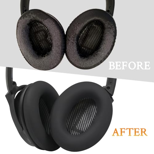 SOULWIT Sweat Ear Cover for Bose Headphones - Black | (Not Fit 700NC/QC Ultra), for QuietComfort QC2/QC15/QC25/QC35/QC45/QC SC/Ae2/SoundTrue AE/SoundLink AE Headphones - color: Black