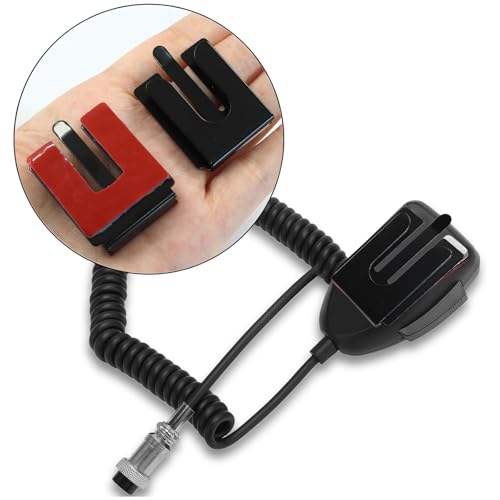 2PCS Black Radio Microphone Hanger, 42 x 30 x 8mm, Style 3 | Adhesive Back, CB Microphone Holder, Metal Car Mic Hanger, For Cars Homes Offices - size: 42 x 30 x 8mm ,Style 3