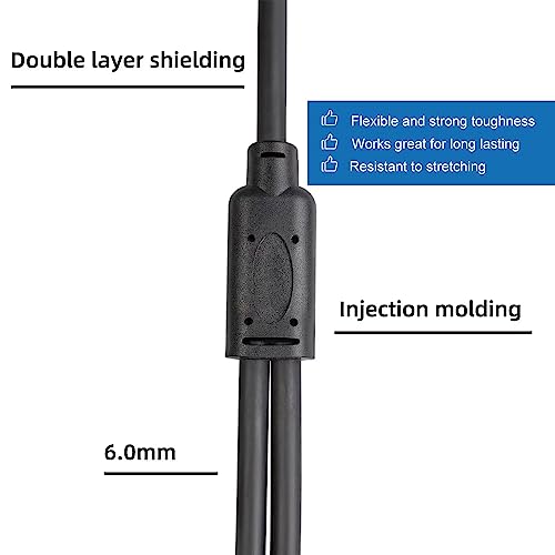 Smithok 2pack XLR Y Splitter Cable,Female to Dual Male Y Cable (XLR Splitter 1 Female to 2 Male),Balanced Microphone Splitter Cord Audio Adaptor - 1.6ft /0.5m - size: 2pack*1.6ft