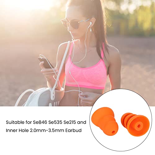 4 Pairs Replacement Silicone Ear Tips for Se846 Se535 Se215 and Inner Hole 2.0‑3.5mm Earbud, Great Seal and Sound Isolation, Silicone Replacement Earbud Ear Buds Tips, Ergonomic Design