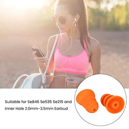 4 Pairs Replacement Silicone Ear Tips for Se846 Se535 Se215 and Inner Hole 2.0‑3.5mm Earbud, Great Seal and Sound Isolation, Silicone Replacement Earbud Ear Buds Tips, Ergonomic Design